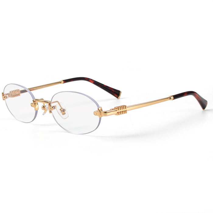 Wholesale Frameless sunglasses, high-end, fashionable, versatile, oval sunglasses