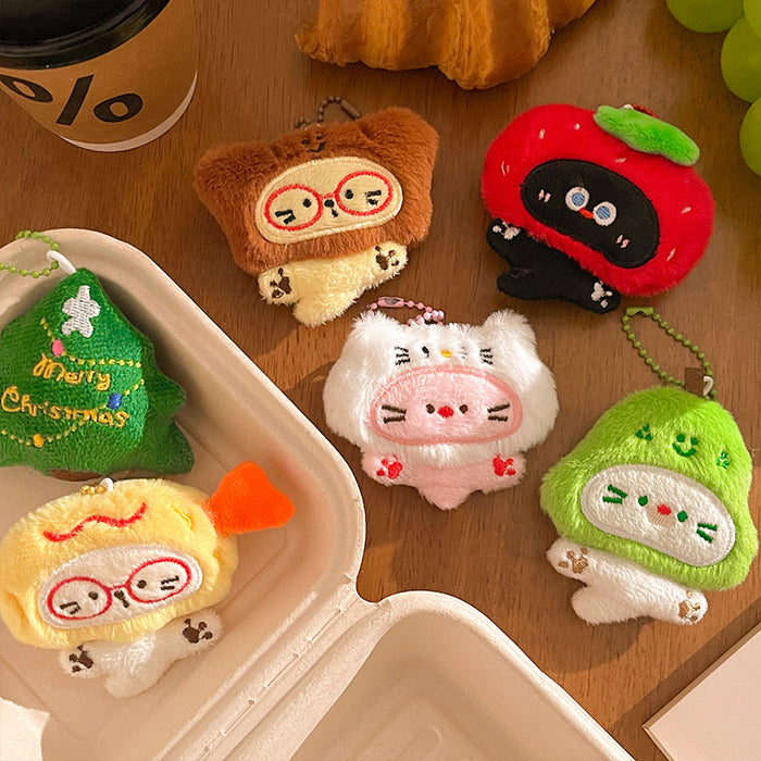 Wholesale Cartoon plush kitten keychain