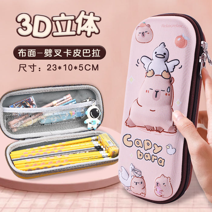 Wholesale New 3D Stereo Stationery Box for Primary School Students Cartoon Eva Pencil Case