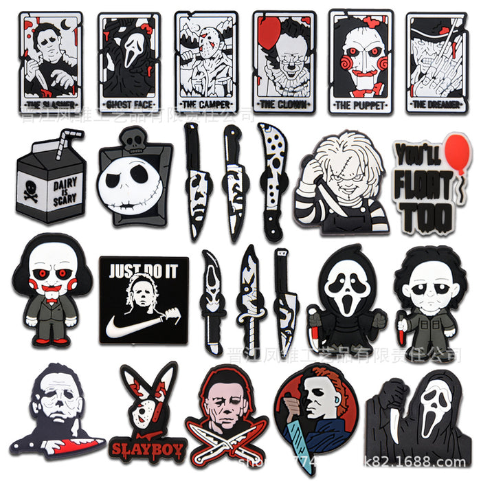 Wholesale 50pcs Horror Tarot  Series Shoes Charms Accessories Slippers Accessories Patch Decorative Shoe Buckle