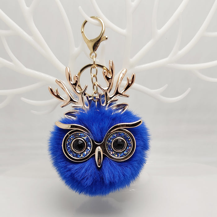 Wholesale Plush Antlers Owl Pendant Bag Keychain