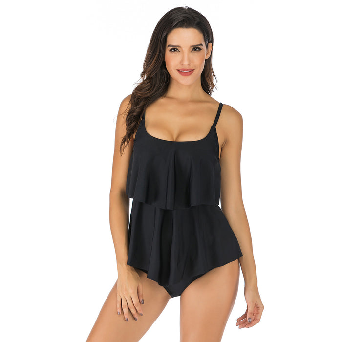 Wholesale Swimsuit print conservative split swimsuit women's swimsuit