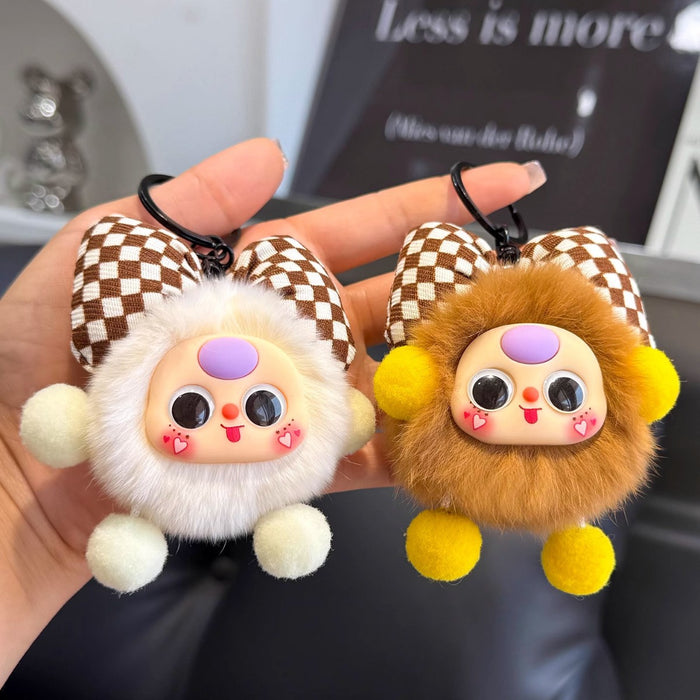 Wholesale Bowknot Small Coal Ball Fuzzy Keychain