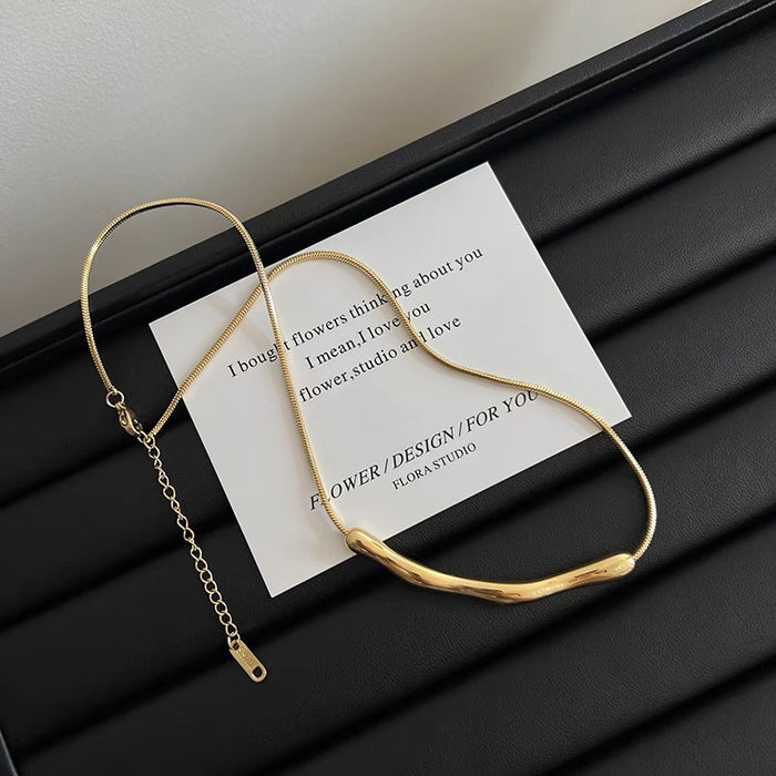 Wholesale Irregular Titanium Steel Necklace Niche Design Sense Simple Necklace Chain