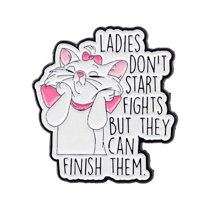 Wholesale Cartoon Bow White Cat Series Animation Anime Brooch Badge Clothing Backpack Decoration