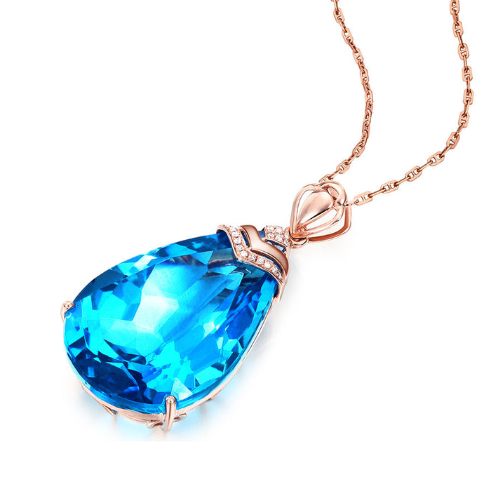 Wholesale Necklace Copper Water Drop Pear Pendant JDC-NE-JKL003