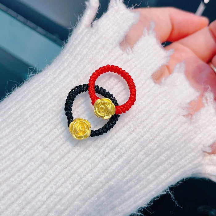 Wholesale Rose ring, adjustable weaving ring, simple temperament, student couple
