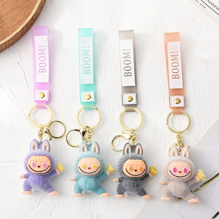Wholesale Cartoon Flocked Plush Keychain