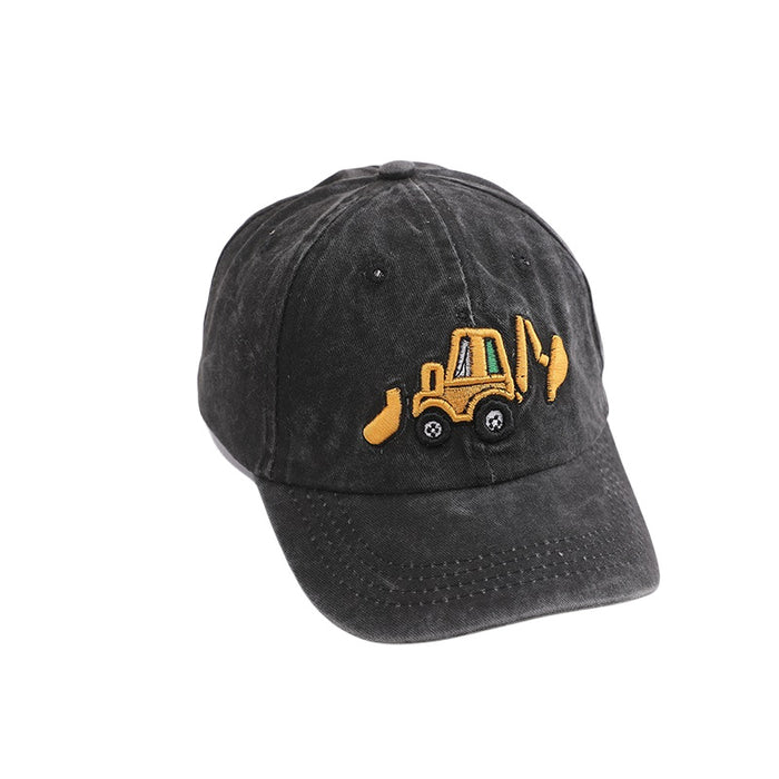 Wholesale Children' s Washable Retro Excavator Cartoon Baseball Hat