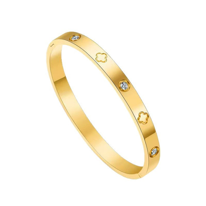 Wholesale Four-leaf bracelet nail titanium steel jewelry