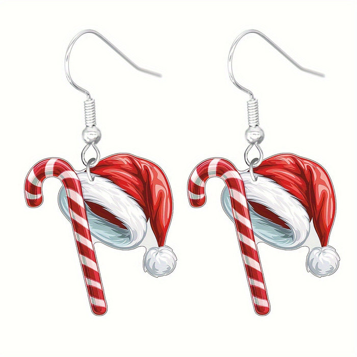 Wholesale Christmas Cartoon Earrings Cute Acrylic Pendant  Gingerbread and Animal Pattern Holiday Supplies
