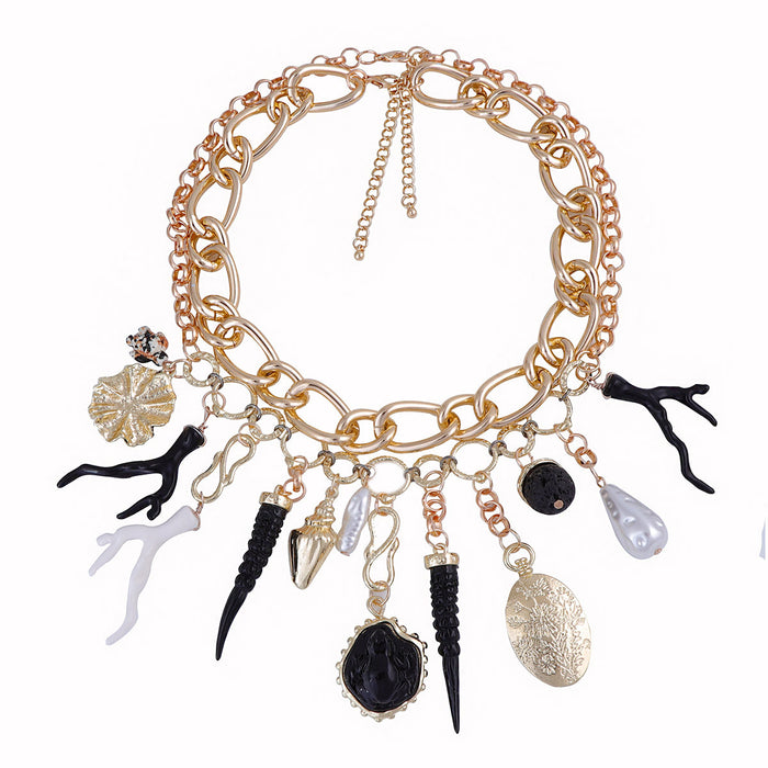 Wholesale Turtle Coral Imitation Pearl Double Layer Stacked Chain for Women