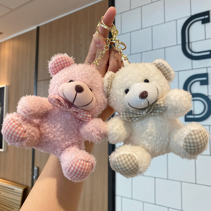 Wholesale Cute bear pendant grab machine Doll doll key chain cartoon keychain plush toy