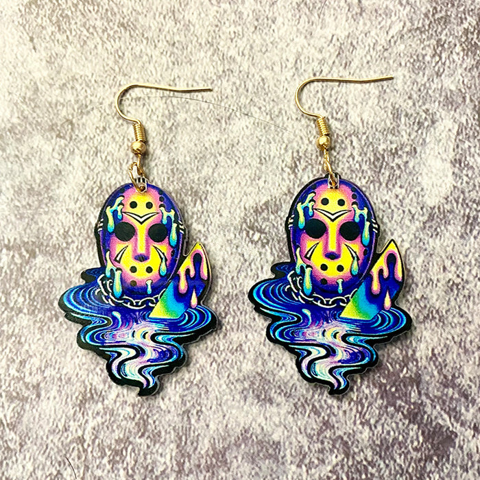 Wholesale  Acrylic Earrings Classic Horror Character Tie Dye Printing Earrings