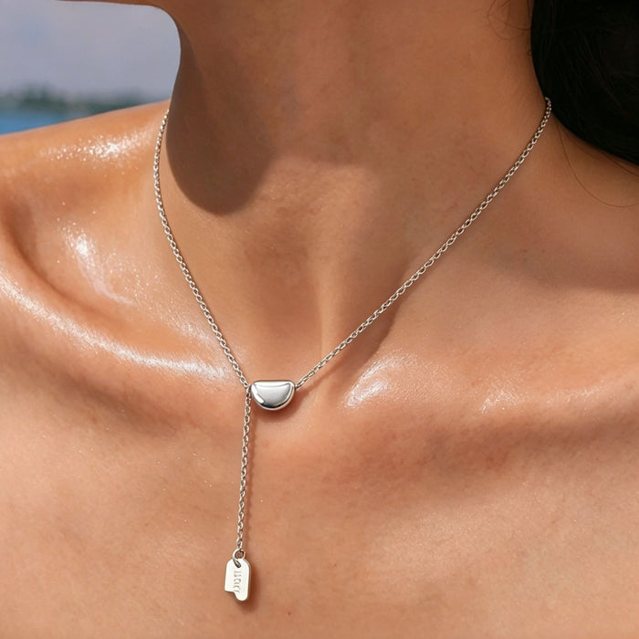 Wholesale 2pcs  Bean pendant necklace a sophisticated and versatile clavicle chain