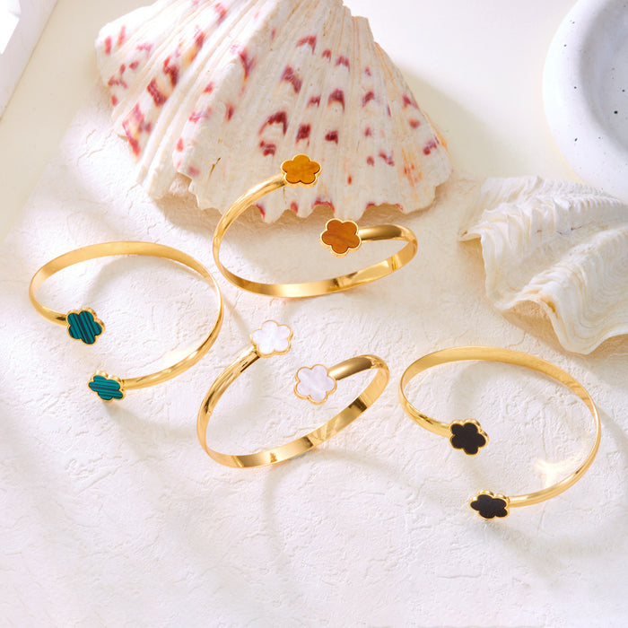 Wholesale Flower arm bracelet simple and versatile elegant temperament women' s hand jewelry open adjustable arm ring