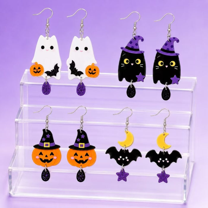 Wholesale 2D Acrylic Cat Earrings For Women Party Wear Fashion Accessory