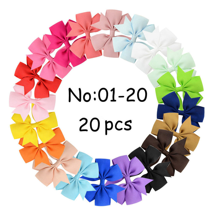 Wholesale Six Ears Solid Color Ribbed Fishtail Bow Set JDC-HC-Xiane022