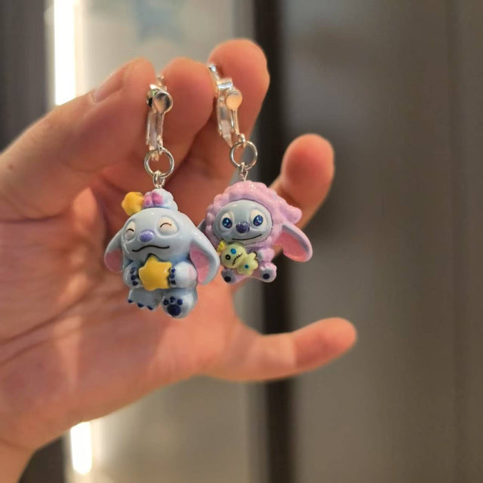 Wholesale Handmade fashionable funny cute silver needle earrings