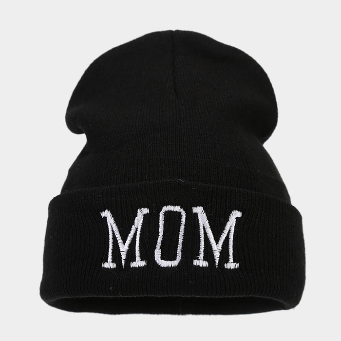 Wholesale DAD MOM Letters Embroidered Acrylic Warm Knitted Hat JDC-FH-LvYi053