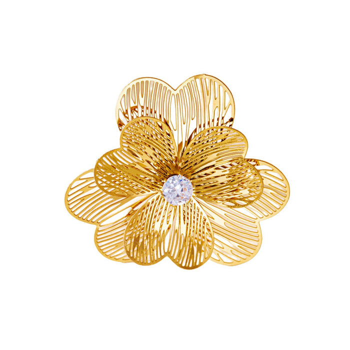 Wholesale Flower Retro Antique Stainless Steel Hollow Ring Personality New Ring