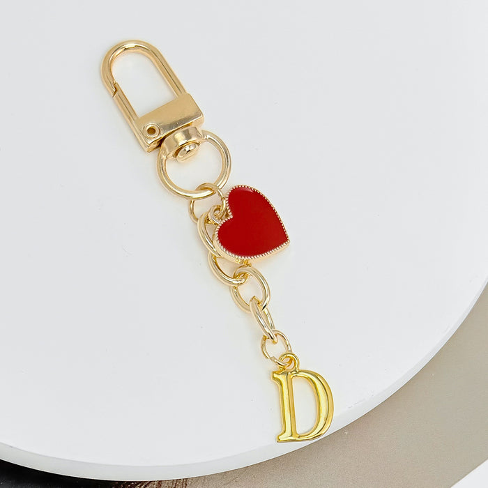 Wholesale 26-letter heart pendant Valentine's Day keychain