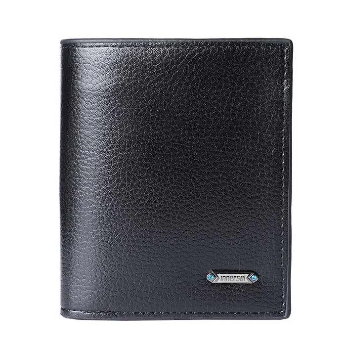 Wholesale Men' s PU Wallet Solid Color Black for Business Commute Gift MOQ≥3