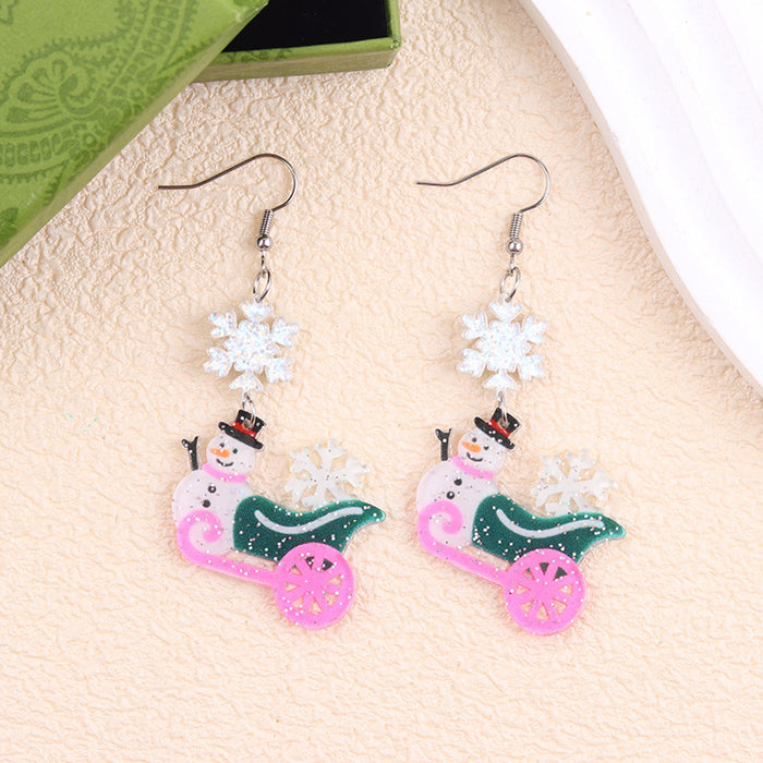 Wholesale Cross-border new Christmas earrings multi-color snowman Christmas tree acrylic earrings fashion earrings ear jewelry for women