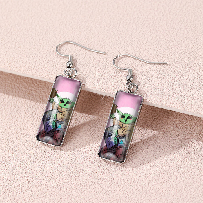 Wholesale Cartoon Square Time Gem Earrings (F) JDC-ES-XiangL063