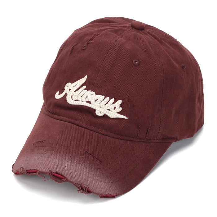 Wholesale Distressed Embroidered Baseball Cap - Always Design Unisex Casual Sun Hat for Everyday Wear