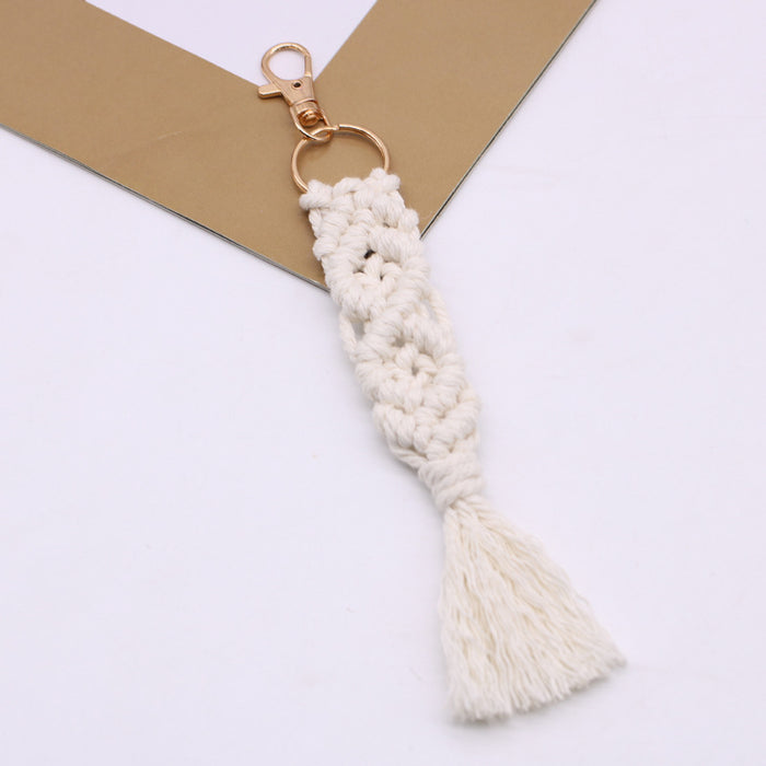 Wholesale Cotton Rope Hand-woven Tassel Keychain JDC-KC-LanXuan001