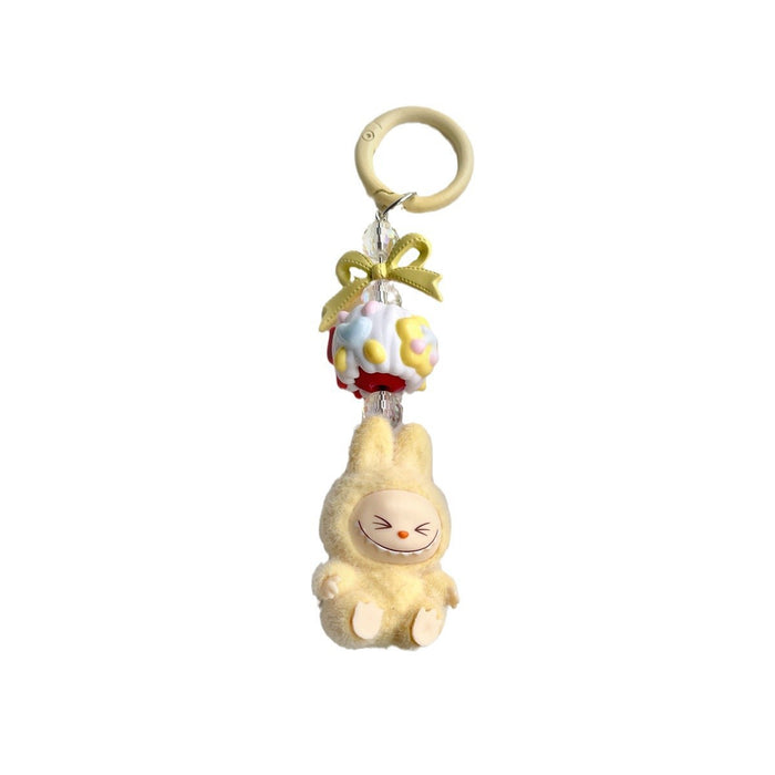 Wholesale Flocked Mini Keychain Vinyl Cute Baby Walking Bag Mobile Phone Pendant Cute Pendant