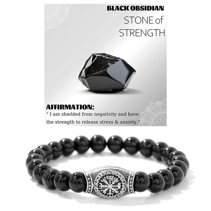 Wholesale Viking symbol bracelet with stone and gemstone bracelet