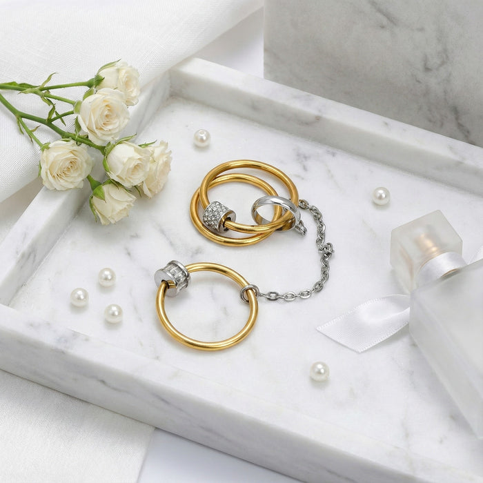 Wholesale Stainless steel Multi-Ring Interlocking Couple' s Rings