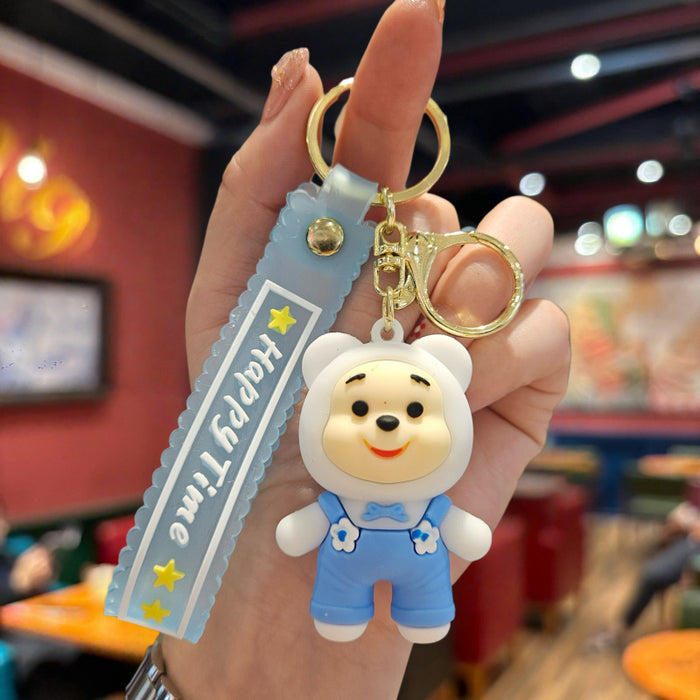 Wholesale Chic Cute Bear Keychain Charm PVC Cartoon Bear Bag Accessory Trendy Gift