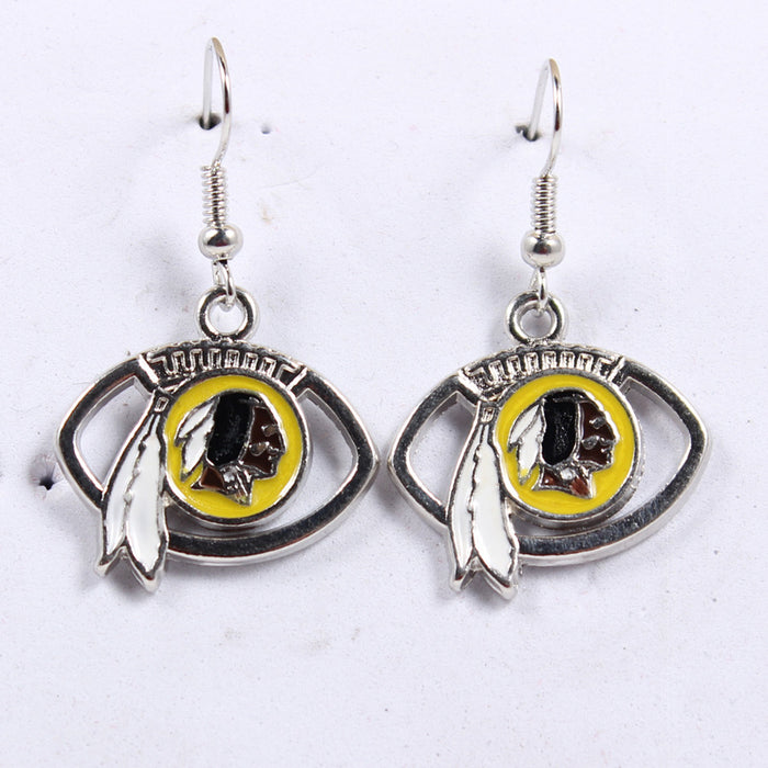 Wholesale team earrings earrings  rugby shape earrings lightning cowboy chief pirate Steelman