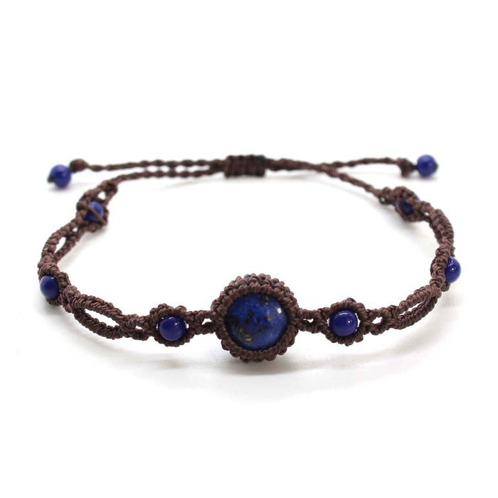 Wholesale Natural Crystal Round Beaded Bracelet Handmade Woven Edge Adjustable Amethyst Jewelry Stylish Everyday Gift