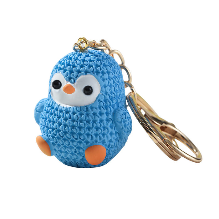 Wholesale Cartoon Resin Penguin Keychain JDC-KC-RongRui010
