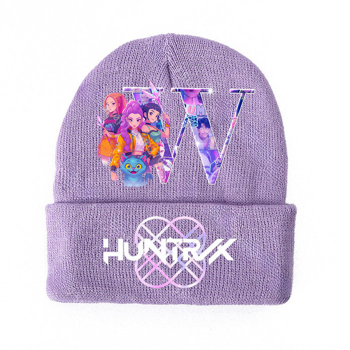 Wholesale KPOP Knitted Cartoon Letter Print hat