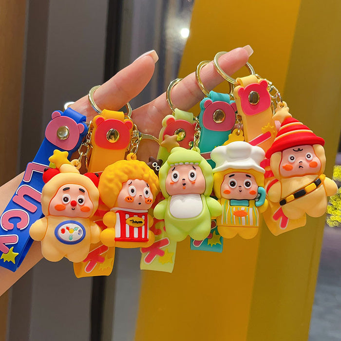 Wholesale Cartoon Star Character 3D PVC Keychain Bag Charm Stylish Student Backpack Pendant Birthday Gift Boutique Resale