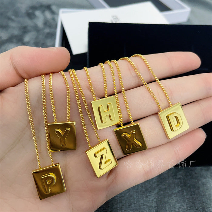 Wholesale  necklace  square brand pendant  Necklaces  letter necklace