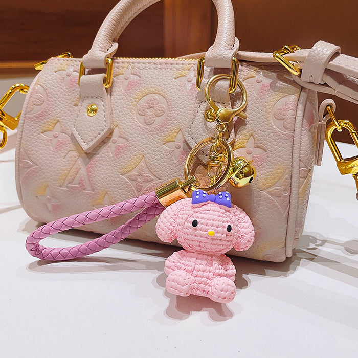 Wholesale resin woolen cartoon doll bag pendant keychain JDC-KC-ShuoT005