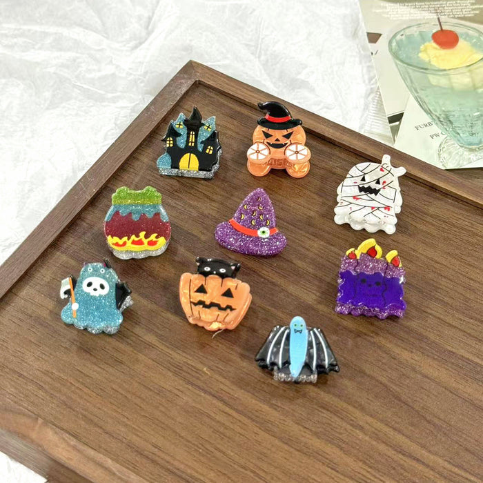 Wholesale  Pumpkin Skull Hair Clips Acrylic Dark Style Hair Accessory For Party And Everyday Styling