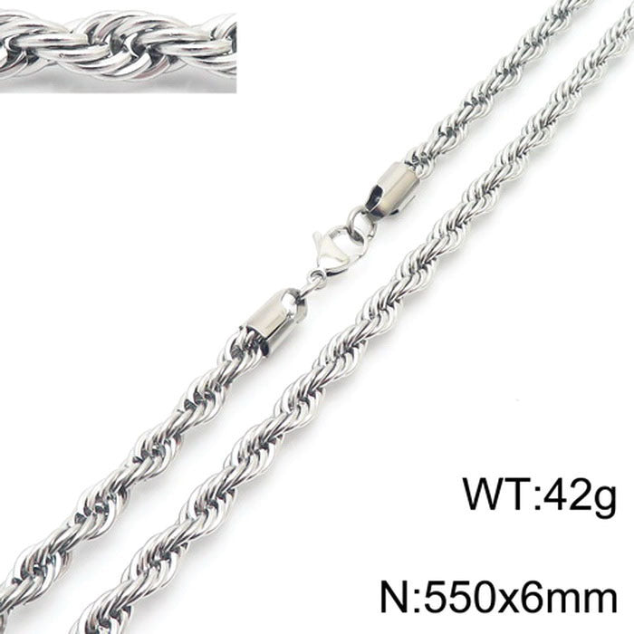 Wholesale Trendy Twist Chain Necklace Titanium Steel Jewelry