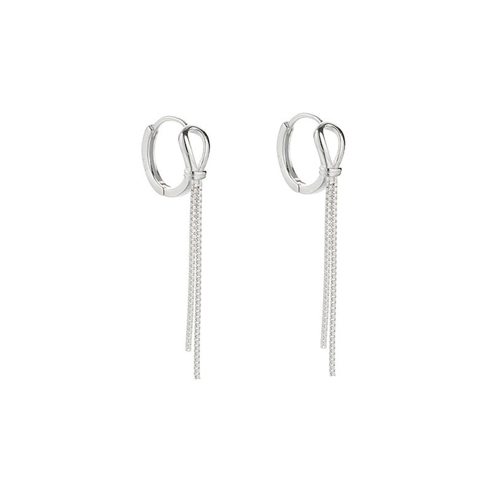 Wholesale Earrings with long temperament, knot earrings, hollowed out water droplet chains, and ear buckles
