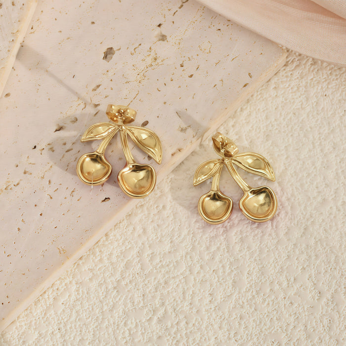 Wholesale Stainless Steel Cherry Earrings Jewelry Oil Drop Earrings