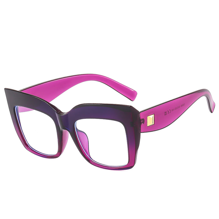 Wholesale Large Frame Anti-blue Light Square Frame Cat Eye PC Sunglasses JDC-SG-XIa087