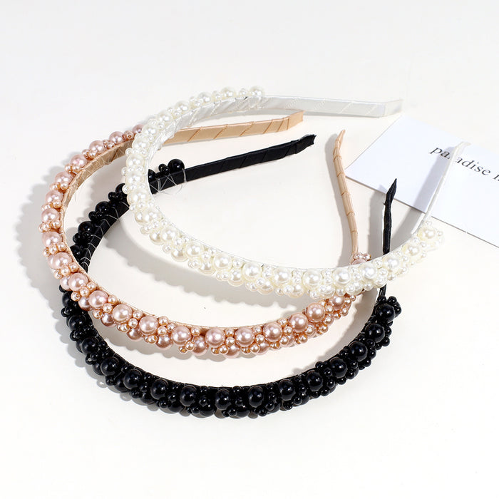 Wholesale Solid Color Pearl Headband JDC-HD-QianF001