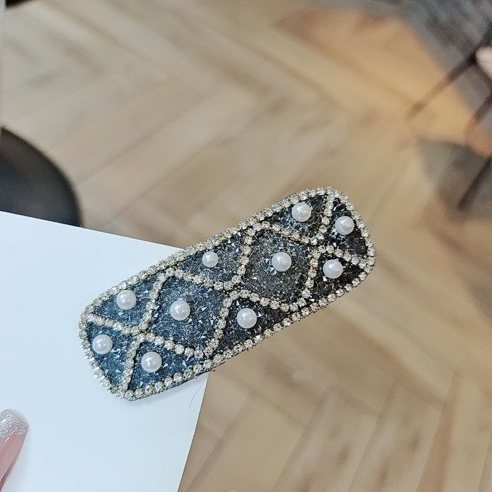 Wholesale Pearl Rhinestone Hairpin Side Clip Bangs Clip Back Head