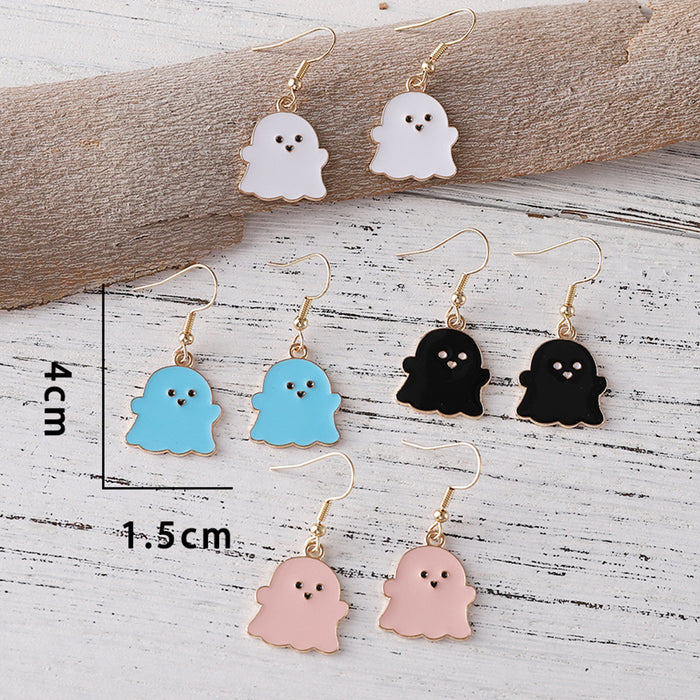 Wholesale Zinc Alloy Ghost Earrings Set 4 Pairs  Cartoon Dripping Oil Drop Earring